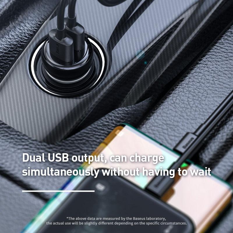 Baseus Car FM Transmitter Bluetooth 5.0 - Chargeur USB voiture avec kit mains-libres et lecteur MP3