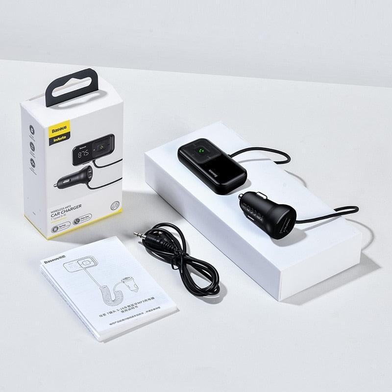 Baseus Transmetteur FM Bluetooth pour voiture avec chargeur USB Black
