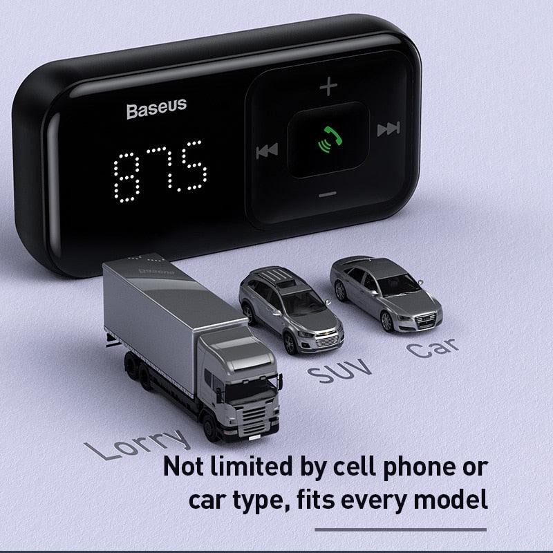 Baseus Transmetteur FM Bluetooth pour voiture avec chargeur USB