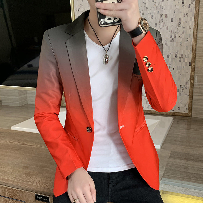 "Blazer Homme Nouvelle Veste de Costume Slim Fit Style Coréen Tendance Mode Masculine - AOMshop" Red