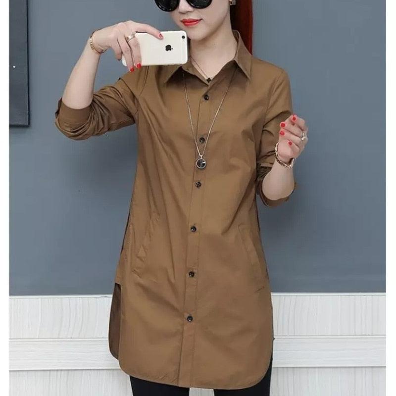 Blouses Longues Femme en Mousseline de Soie