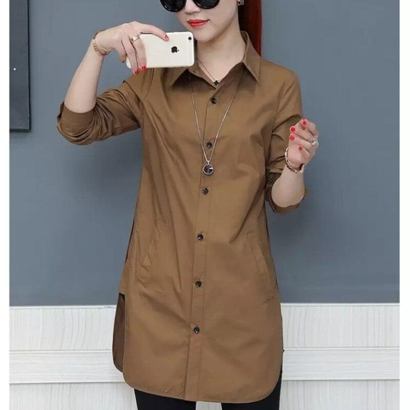 Blouses Longues Femme en Mousseline de Soie khaki