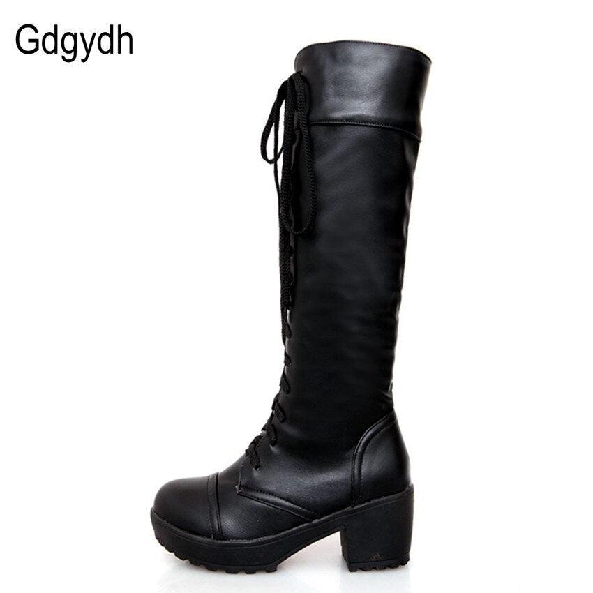 "Bottes à lacets pour femme : grande taille jusqu'au 43, talons carrés blancs"