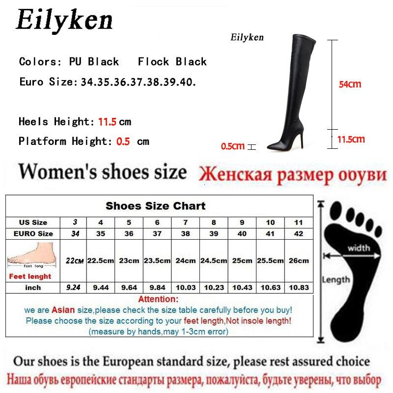 Bottes pour femme au-dessus du genou, extensibles et à talons hauts