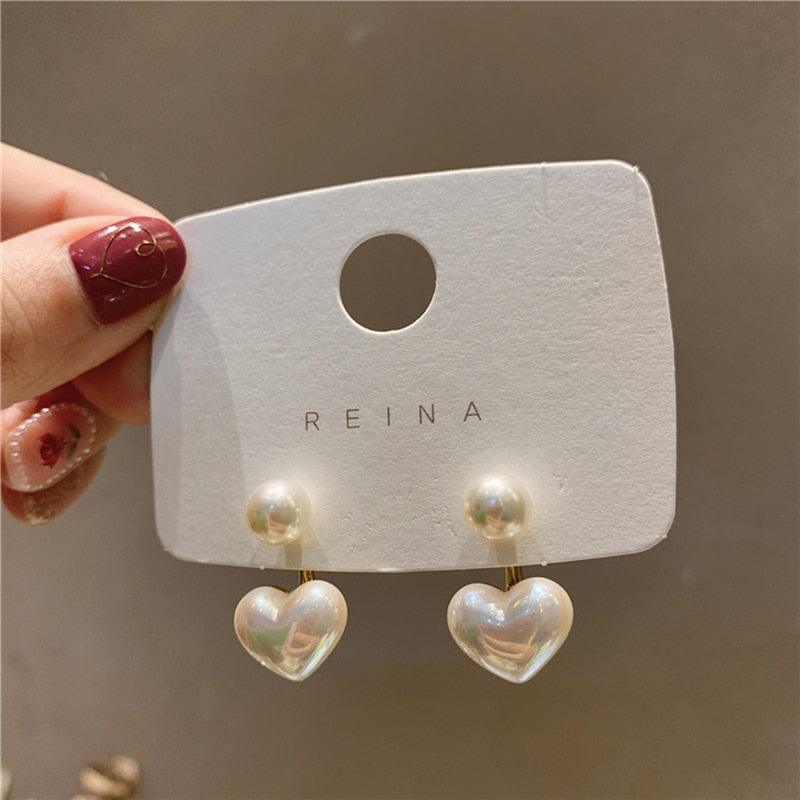 Boucles d'oreilles élégantes en cristal et perles pour femme en gros FKK2032