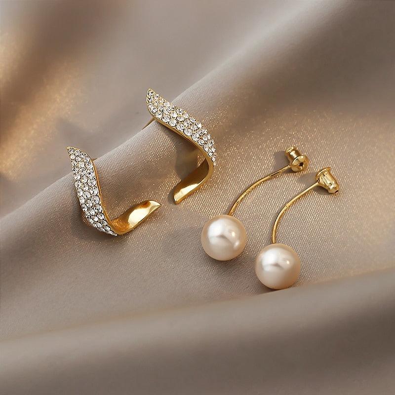 Boucles d'oreilles géométriques avec perles