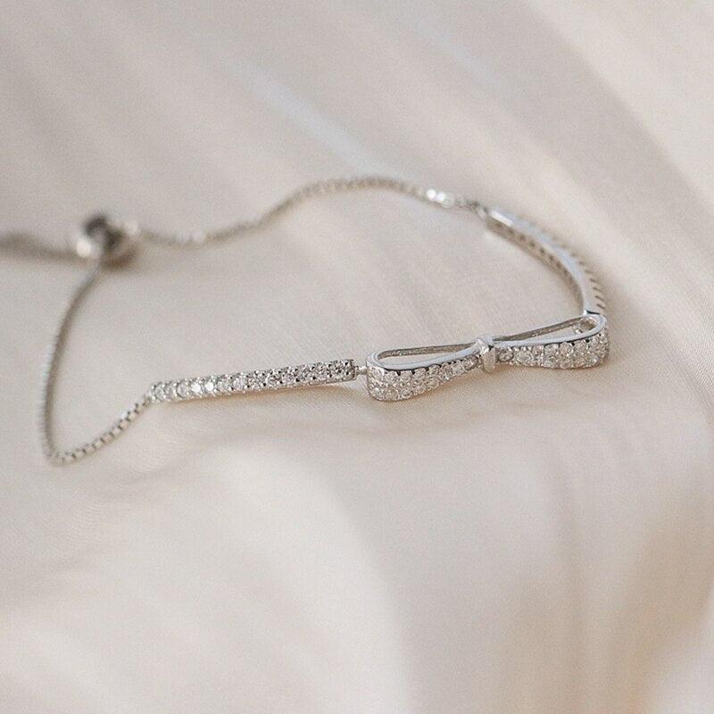 Bracelet Femme en Argent Sterling 925 avec Zircons Brillants - Bijoux pour Mariage et Soirées