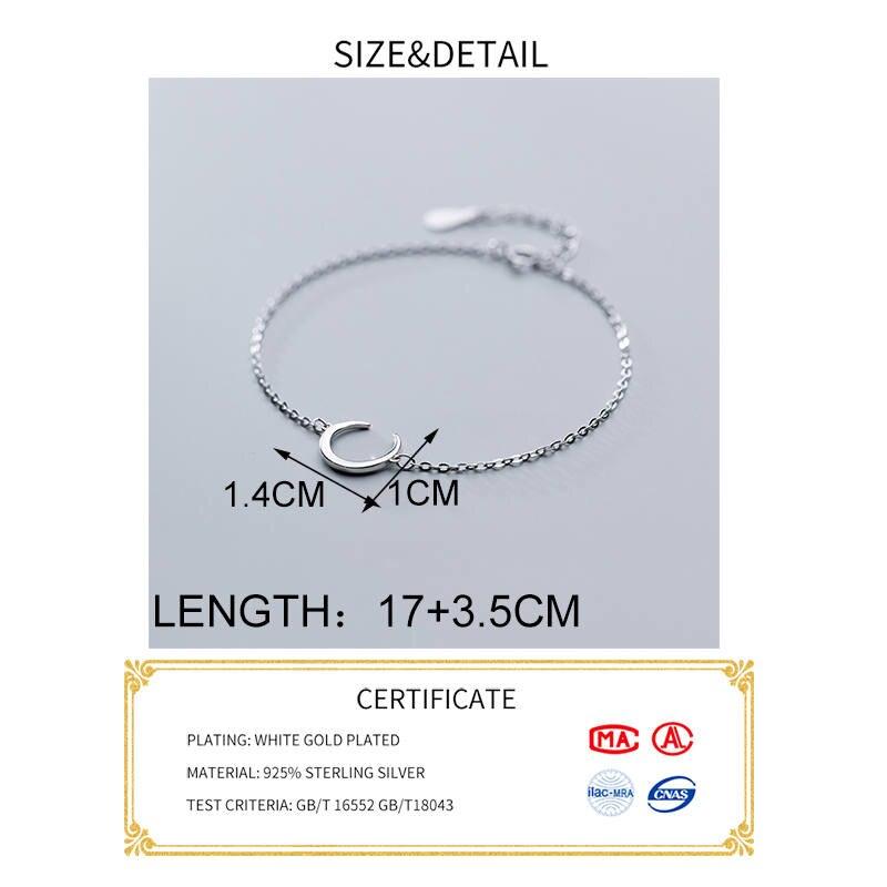 "Bracelet Minimaliste Lune en Argent 925"