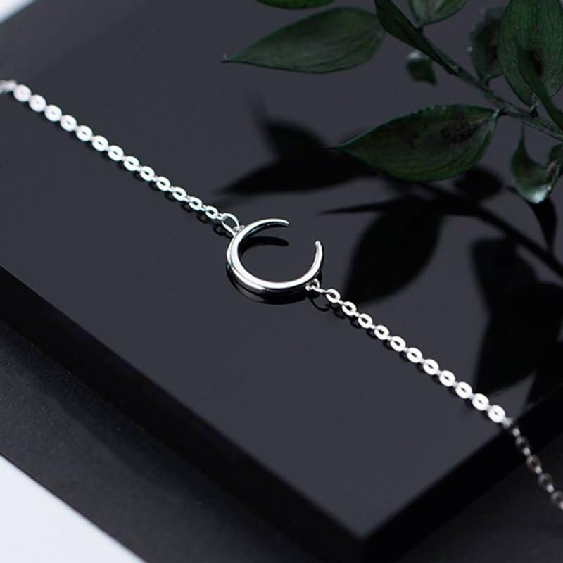 "Bracelet Minimaliste Lune en Argent 925"