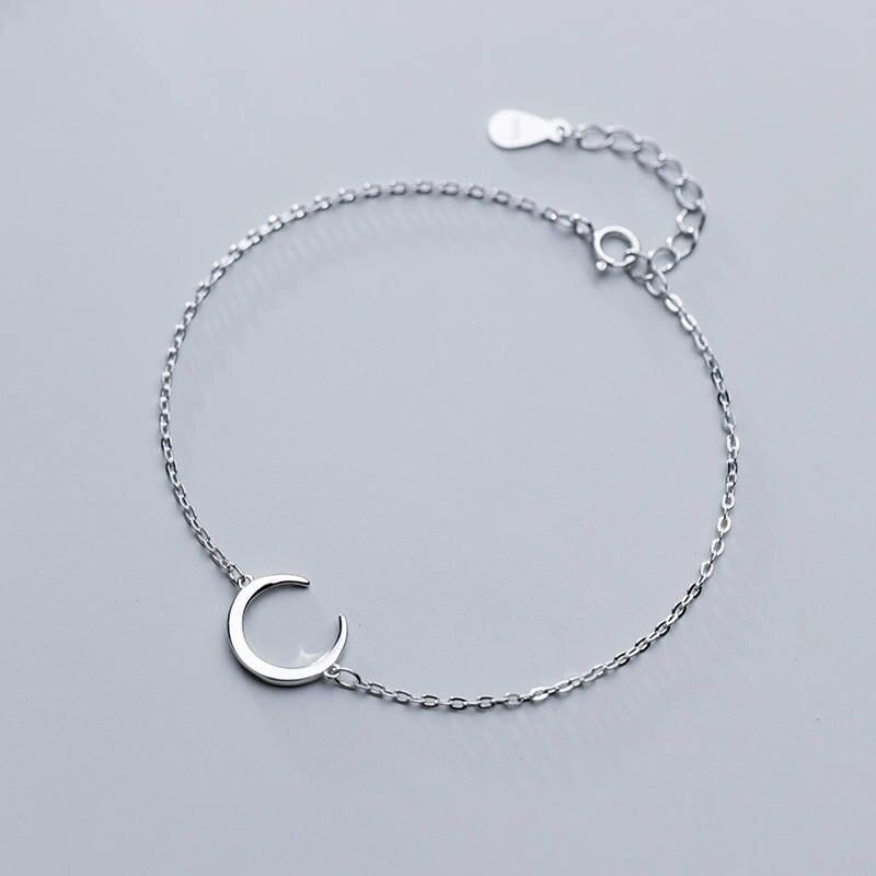 "Bracelet Minimaliste Lune en Argent 925"