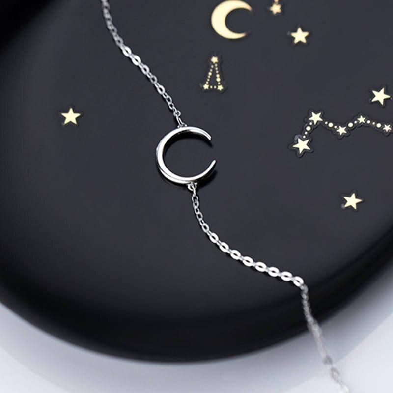 "Bracelet Minimaliste Lune en Argent 925"