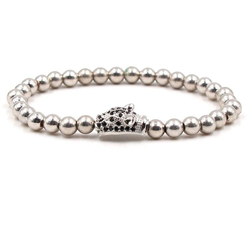 Bracelet boule CZ 6mm pour homme et femme Platinum Plated