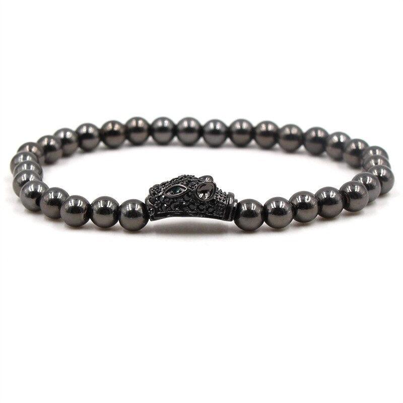Bracelet boule CZ 6mm pour homme et femme Antique Bronze Plated