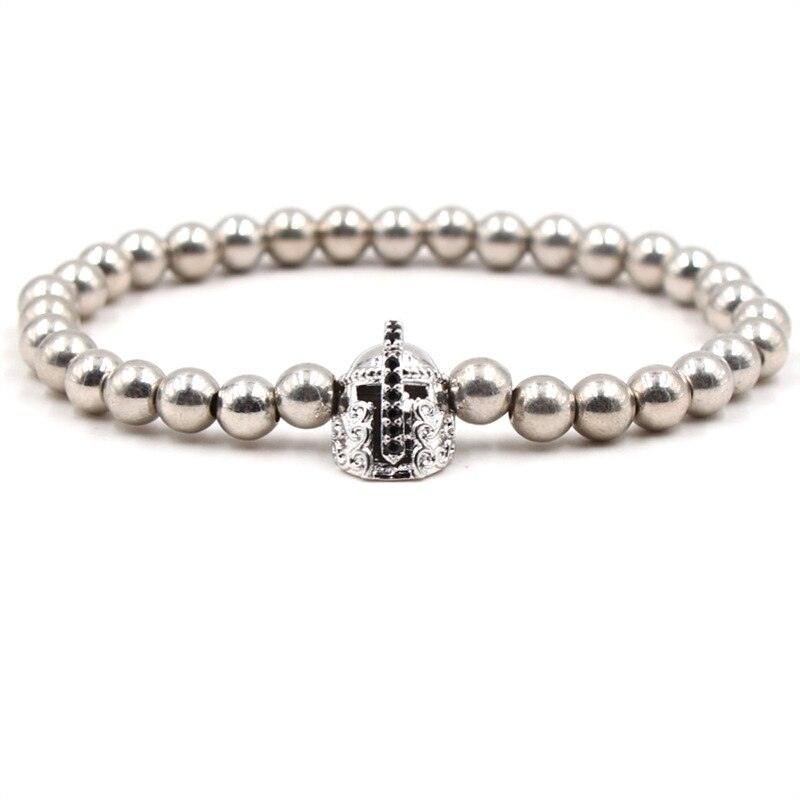 Bracelet boule CZ 6mm pour homme et femme Antique Copper Plated