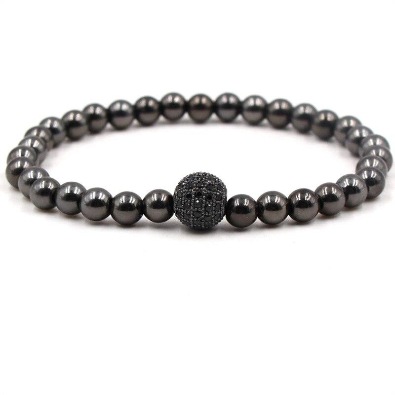 Bracelet boule CZ 6mm pour homme et femme bileklik
