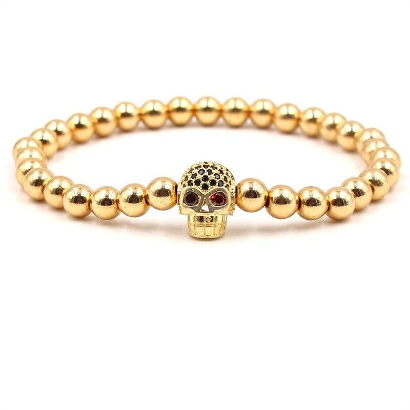 Bracelet boule CZ 6mm pour homme et femme Champagne Gold