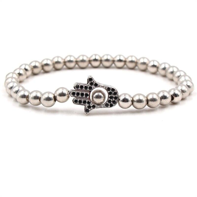 Bracelet boule CZ 6mm pour homme et femme Blue Zinc Plated