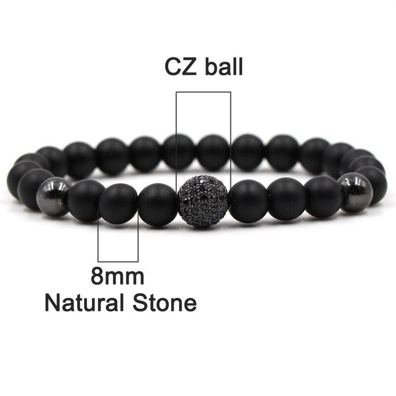 Bracelet boule CZ 6mm pour homme et femme bracelet men