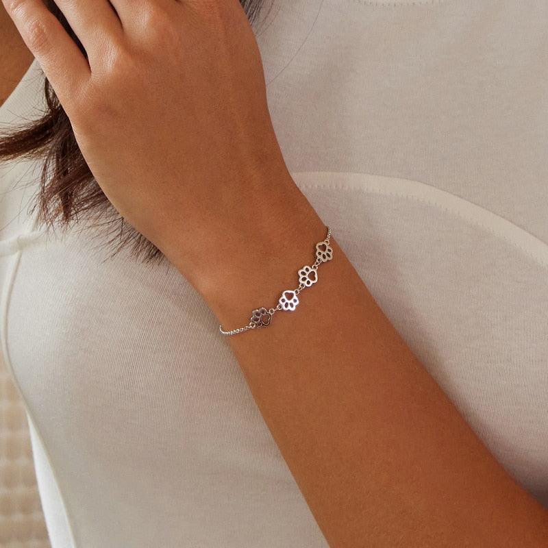 Bracelet de chaîne ajustable pour femme en argent