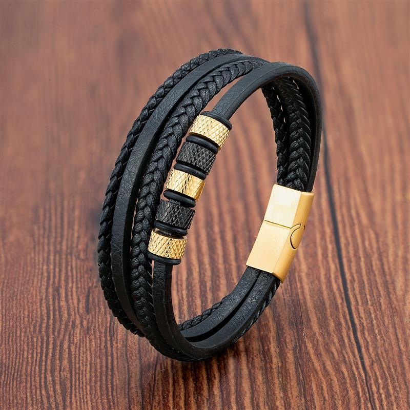 "Bracelet de luxe en acier inoxydable pour homme Gold