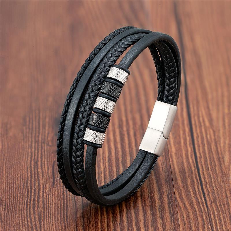 "Bracelet de luxe en acier inoxydable pour homme Silver