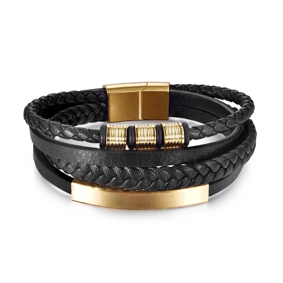 "Bracelet de luxe en acier inoxydable pour homme Gold 2