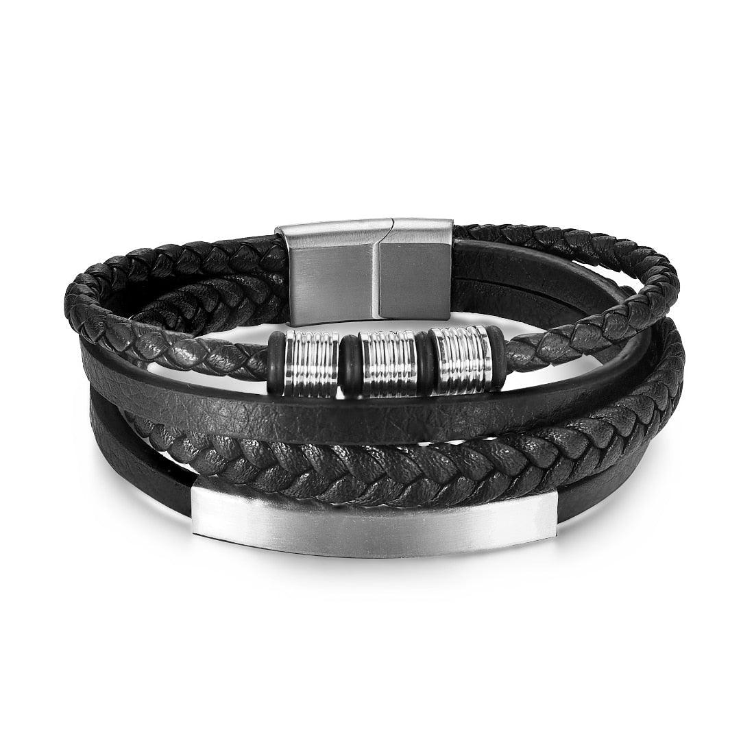 "Bracelet de luxe en acier inoxydable pour homme Silver 2