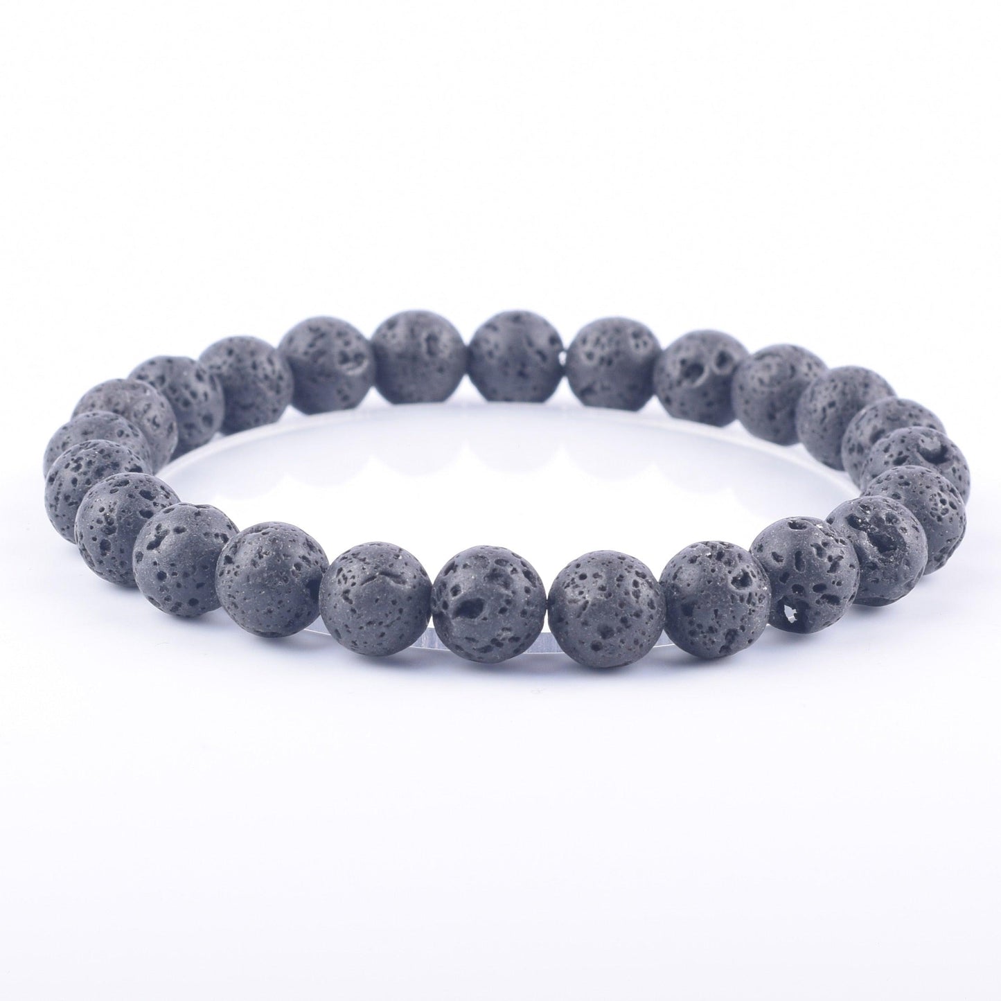 Bracelet de perles de lave naturelles tibétain avec bouddha pour homme 10lava 8mm Beads