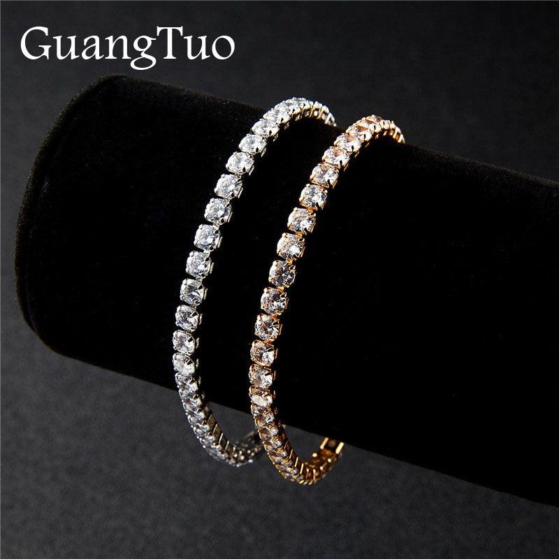 Bracelet en cristal CZ avec strass élastique pour femme