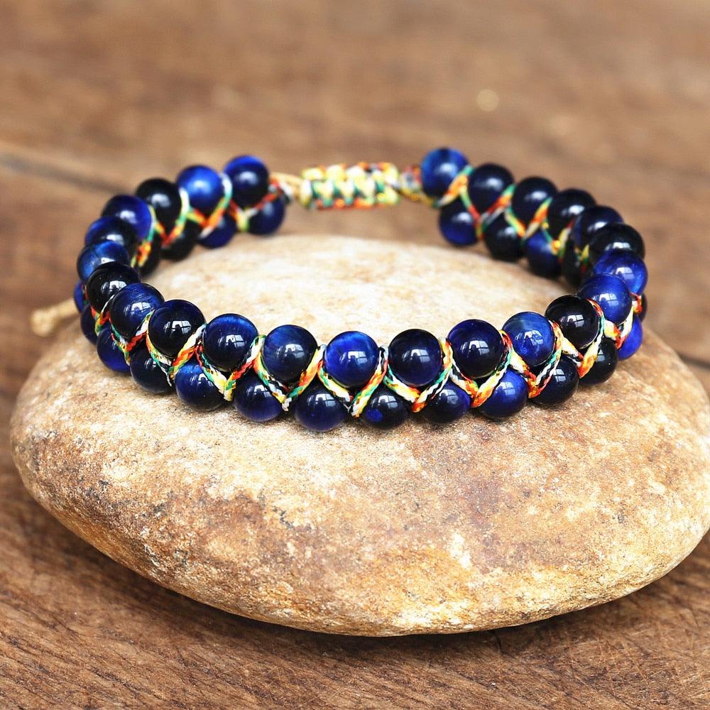Bracelet en pierres naturelles tressées à la main