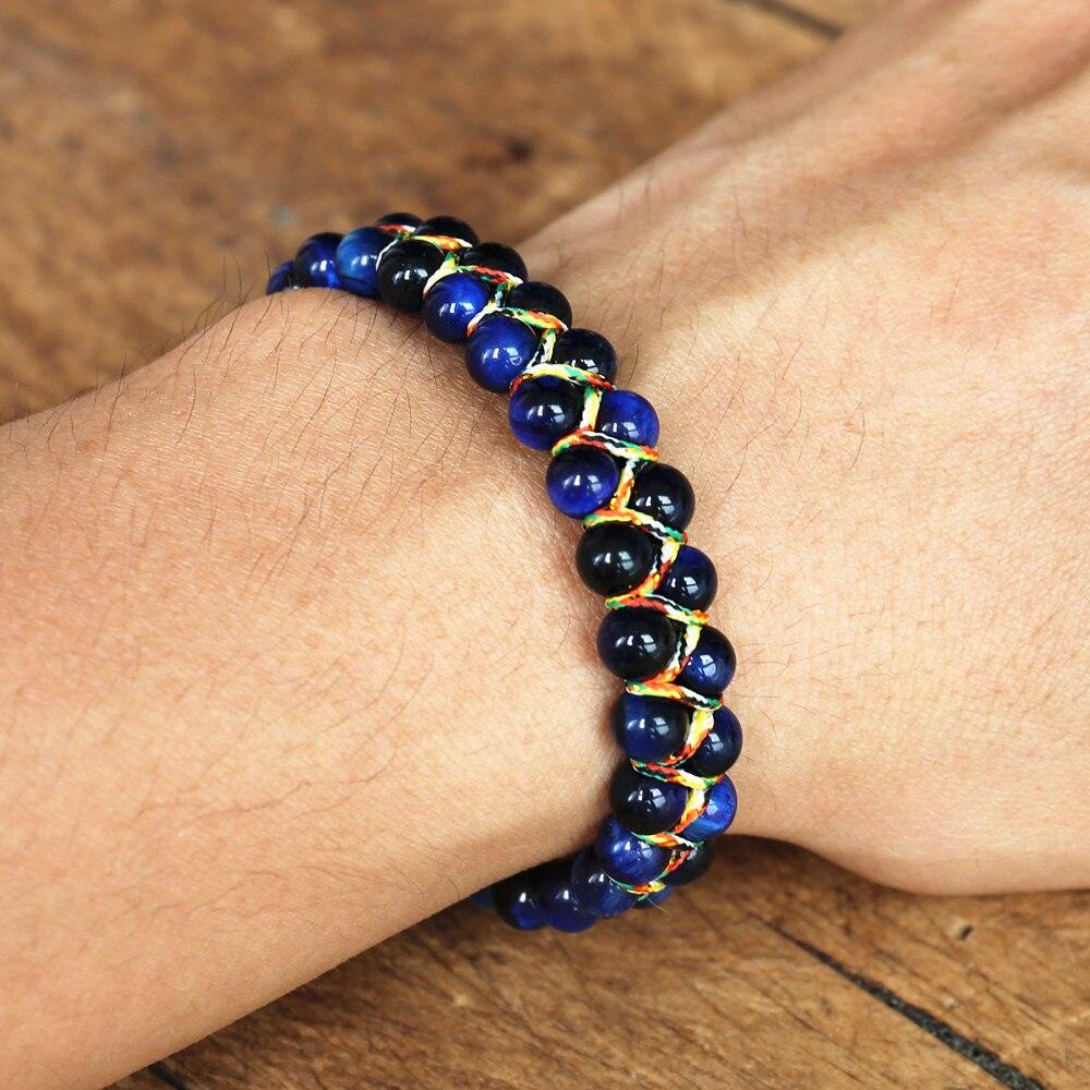 Bracelet en pierres naturelles tressées à la main