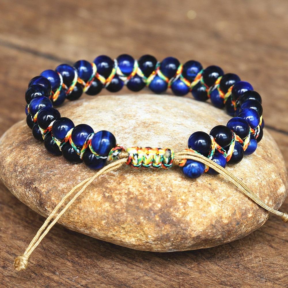 Bracelet en pierres naturelles tressées à la main