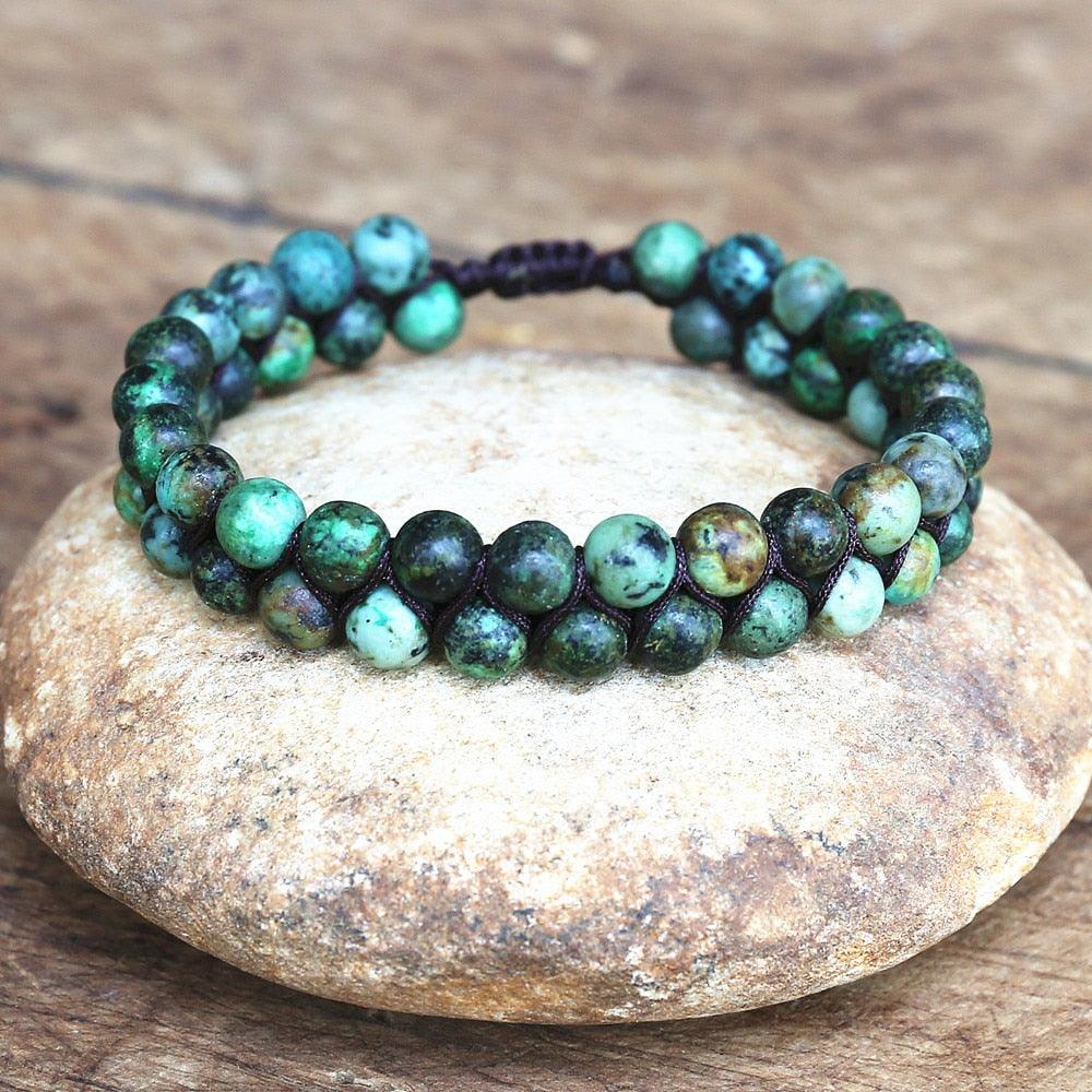 Bracelet en pierres naturelles tressées à la main A162