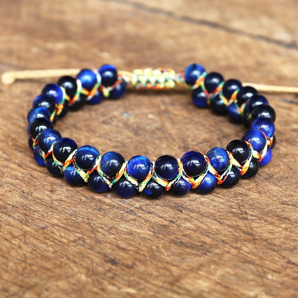 Bracelet en pierres naturelles tressées à la main