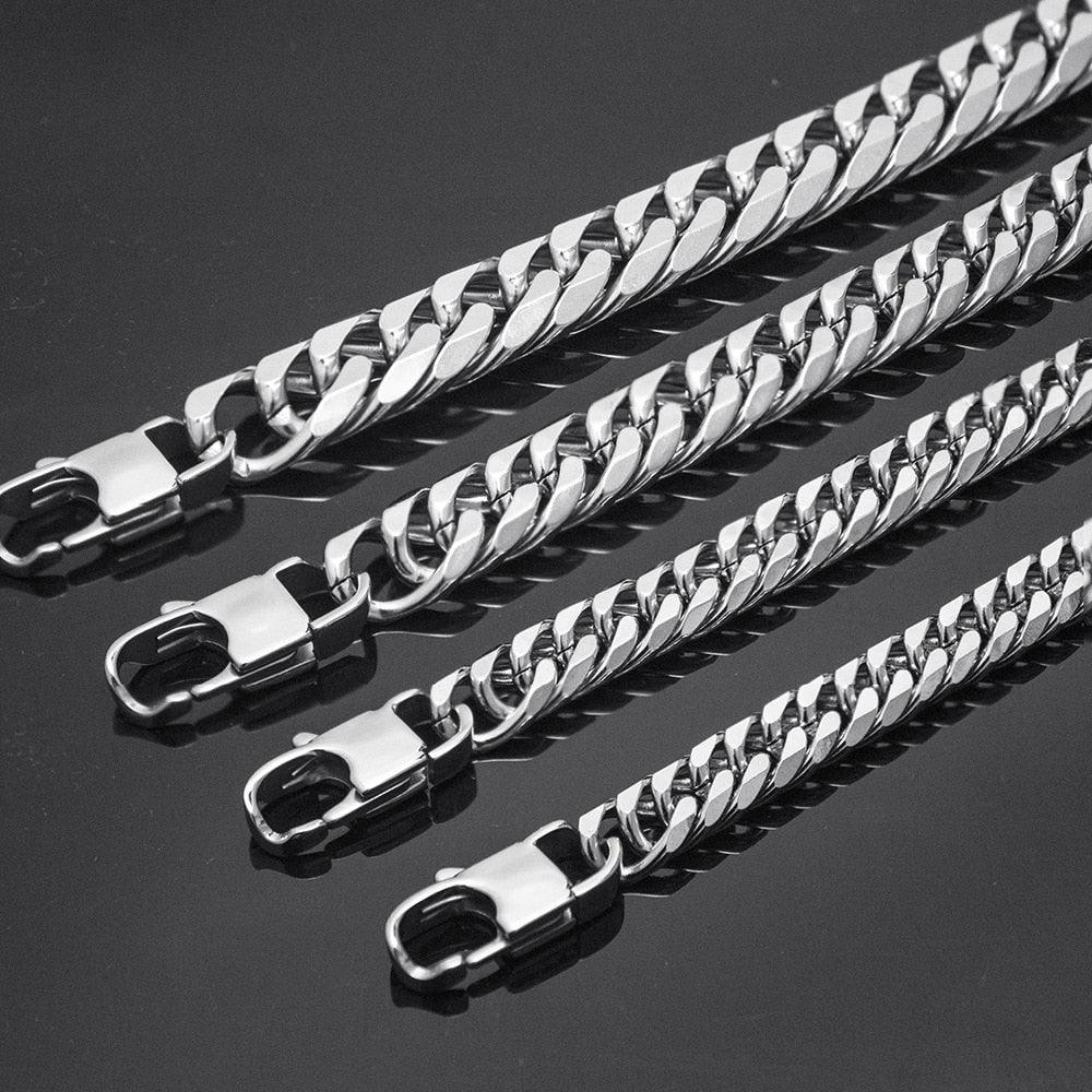 Bracelet homme en acier inoxydable épais HNSP 8MM - 14MM