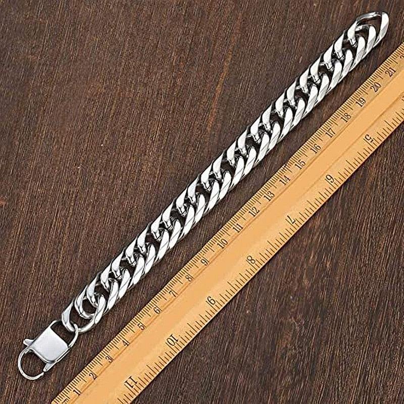 Bracelet homme en acier inoxydable épais HNSP 8MM - 14MM