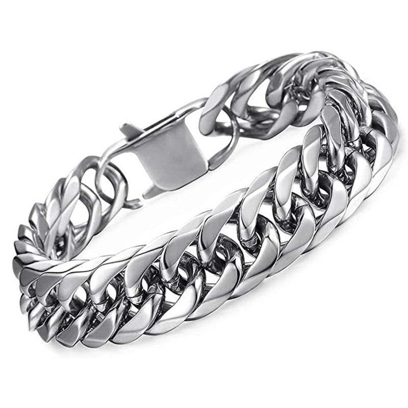 Bracelet homme en acier inoxydable épais HNSP 8MM - 14MM