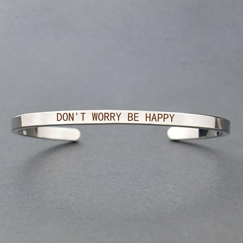 "Bracelet inspirant avec citation positive" SILVER 1