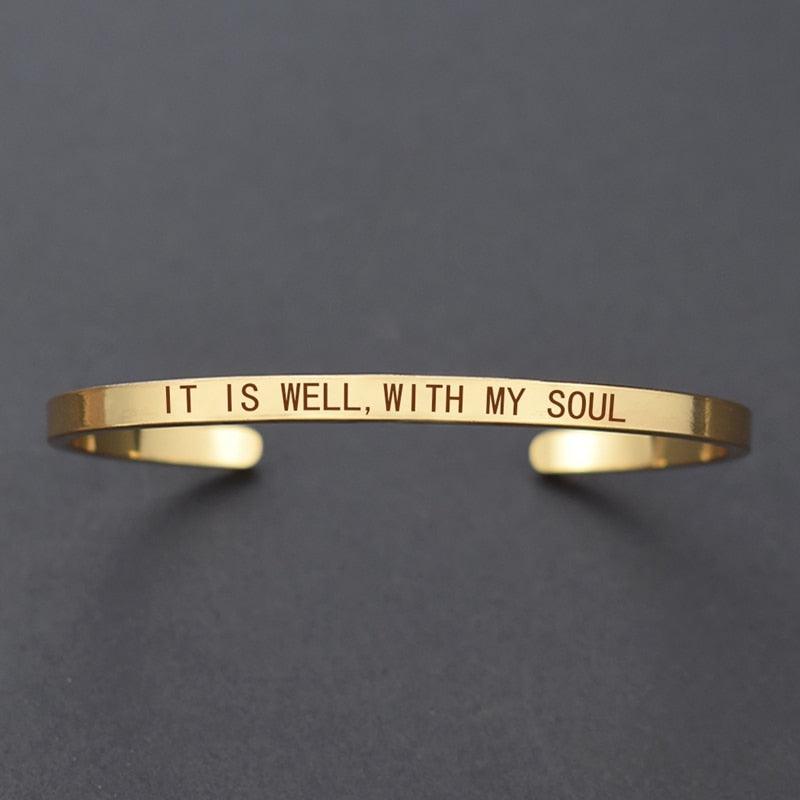 "Bracelet inspirant avec citation positive"