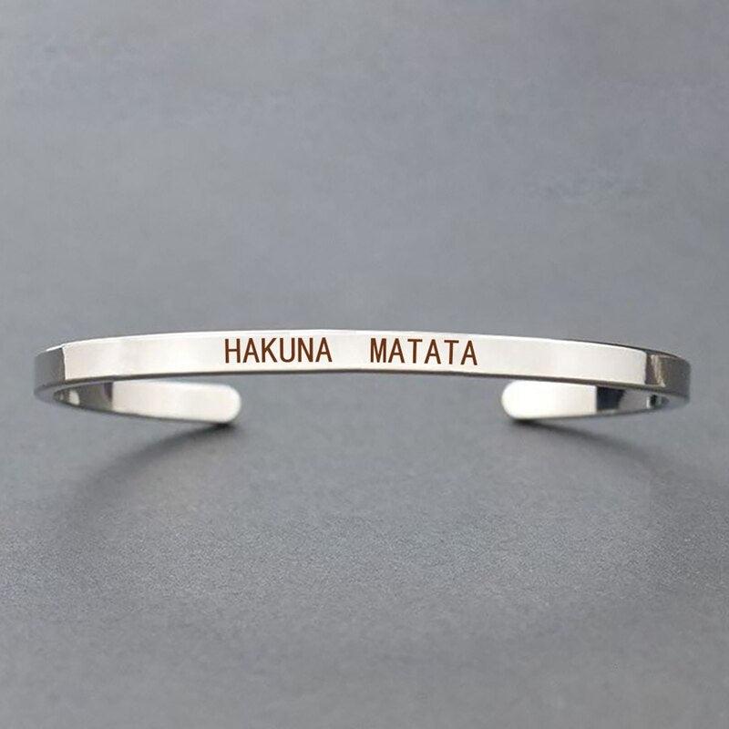 "Bracelet inspirant avec citation positive" SILVER 6