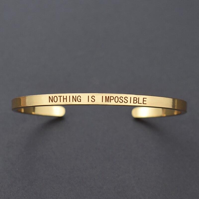 "Bracelet inspirant avec citation positive" GOLD 3