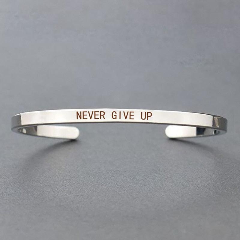 "Bracelet inspirant avec citation positive" SILVER 3