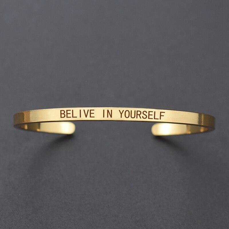 "Bracelet inspirant avec citation positive" GOLD 4