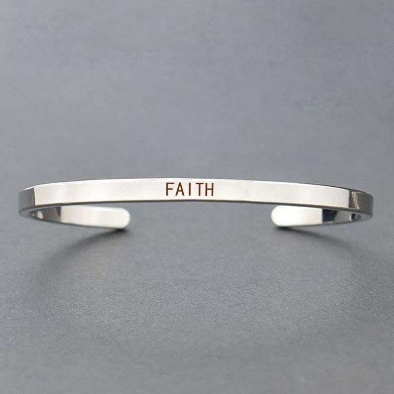 "Bracelet inspirant avec citation positive" SILVER 5