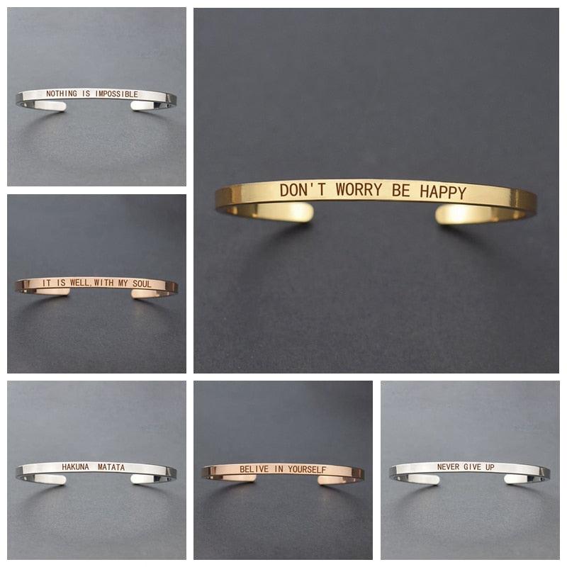 "Bracelet inspirant avec citation positive"
