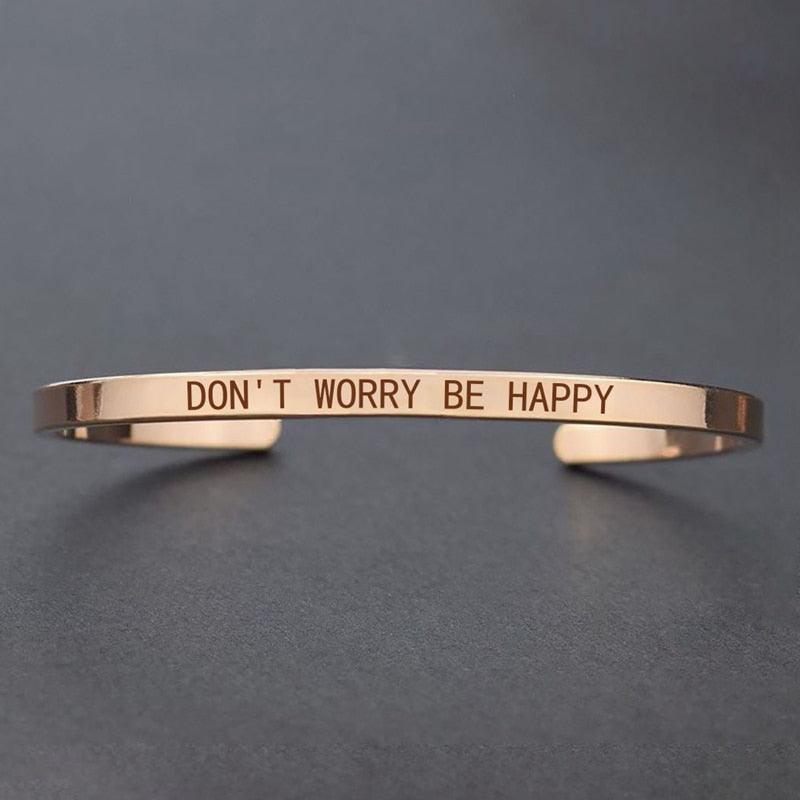 "Bracelet inspirant avec citation positive" ROSE GOLD