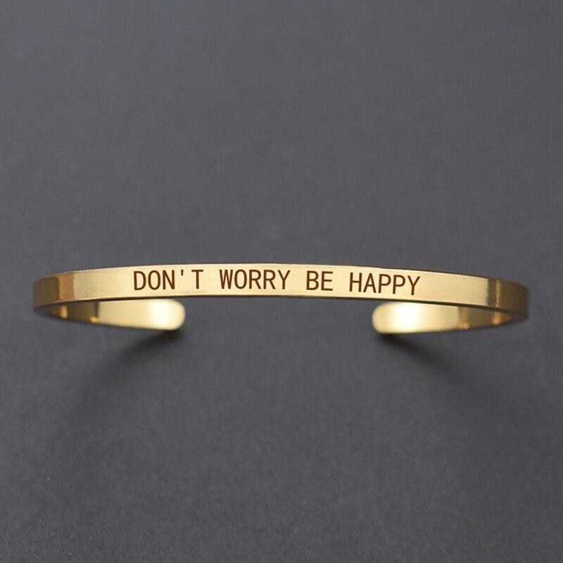 "Bracelet inspirant avec citation positive" GOLD