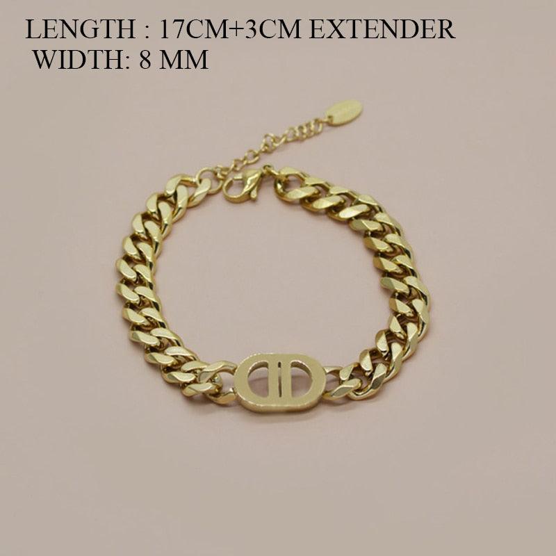 "Bracelets chaîne cubaine dorée pour femme" Style 7