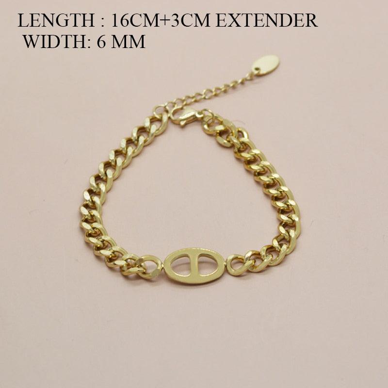 "Bracelets chaîne cubaine dorée pour femme" Style 6