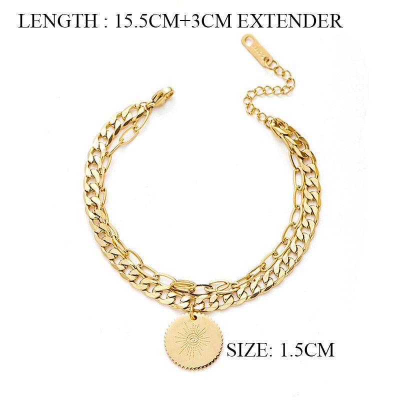 "Bracelets chaîne cubaine dorée pour femme" Style 4